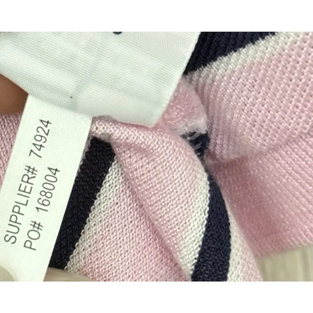 Polo Ralph Lauren Shirt Mens XL Pink With Blue/White Stripes Short Sleeve Pima